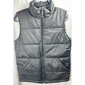 Columbia reversible youth size 14-16 black puffer vest EUC pockets